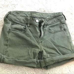 Green Denim Shorts